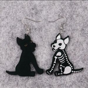 NWOT Skeleton Dog Earrings